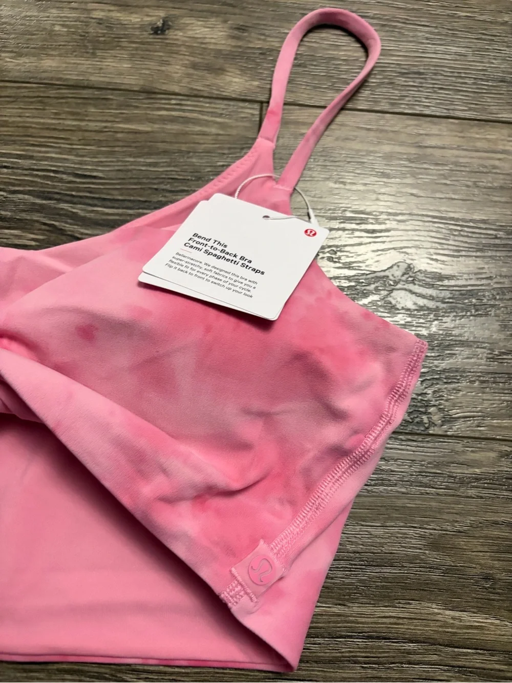 NWT Lululemon Cami Spaghetti-Strap Bra (Smoothie Wash Strawberry Multi) Size S/M